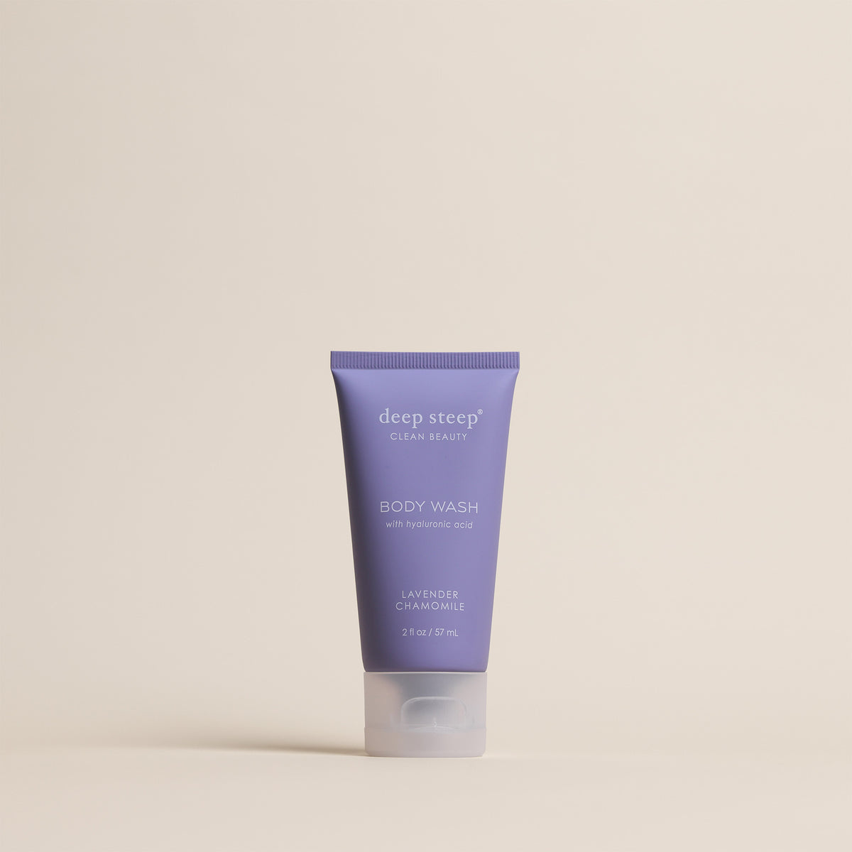 Deep Steep Lavender Chamomile Body Wash, 2 fl oz travel size tube with hyaluronic acid