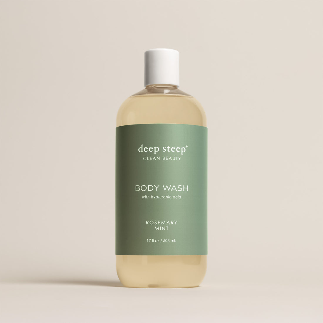 Deep Steep Rosemary Mint Body Wash, 17 fl oz bottle, featuring hyaluronic acid