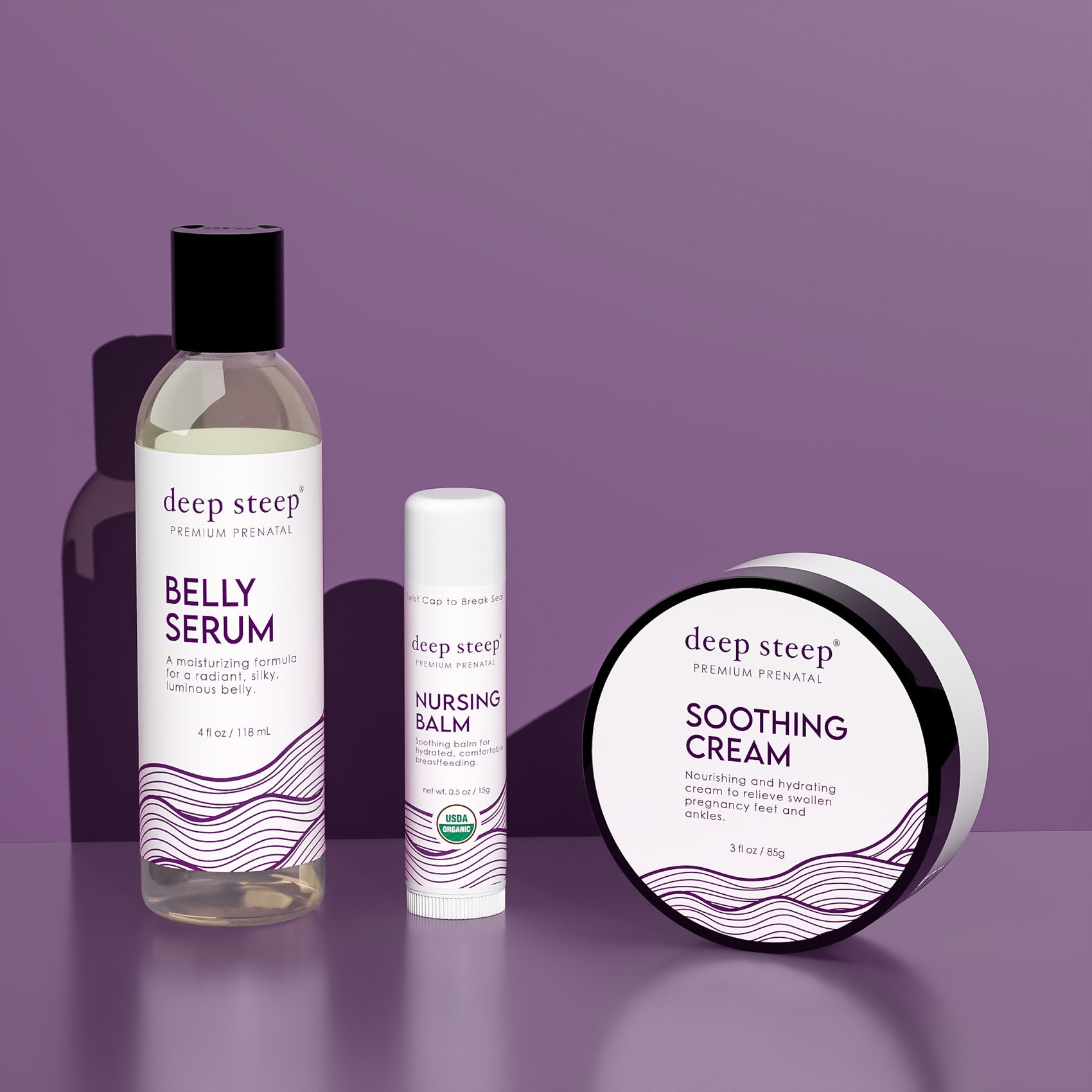 Prenatal Bundle - Belly Serum, Nursing Balm, Soothing Cream