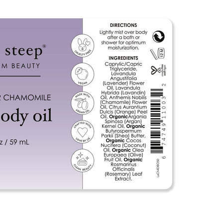 Dry Body Oil Lavender Chamomile 2oz - Back