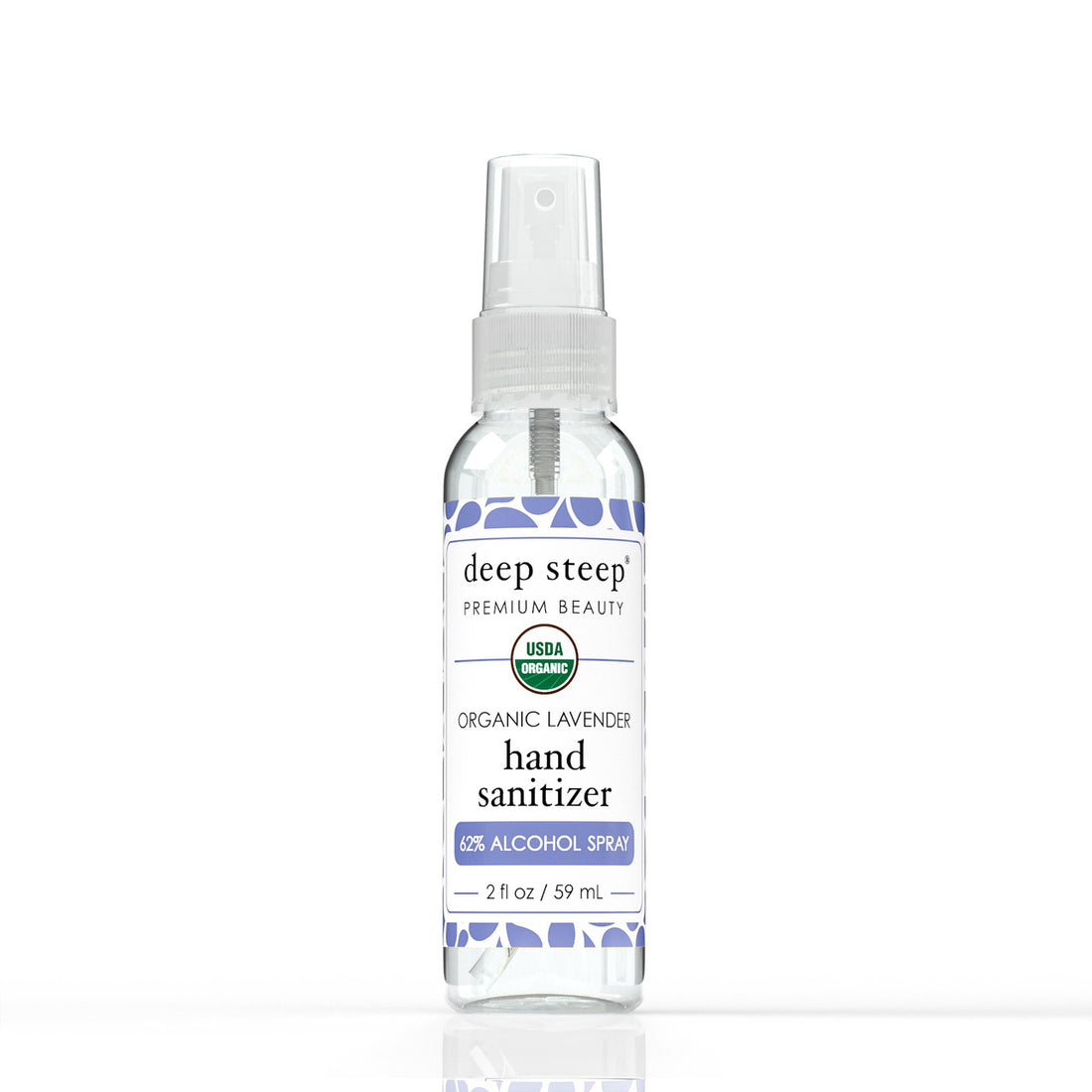 2oz Hand Sanitizer Spray 62% Alcohol USDA Organic Lavender - Front