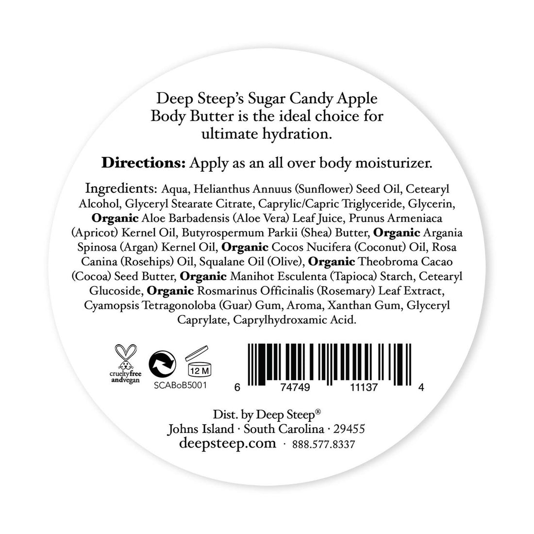 Holiday 7oz Body Butter - Sugar Candy Apple - Back