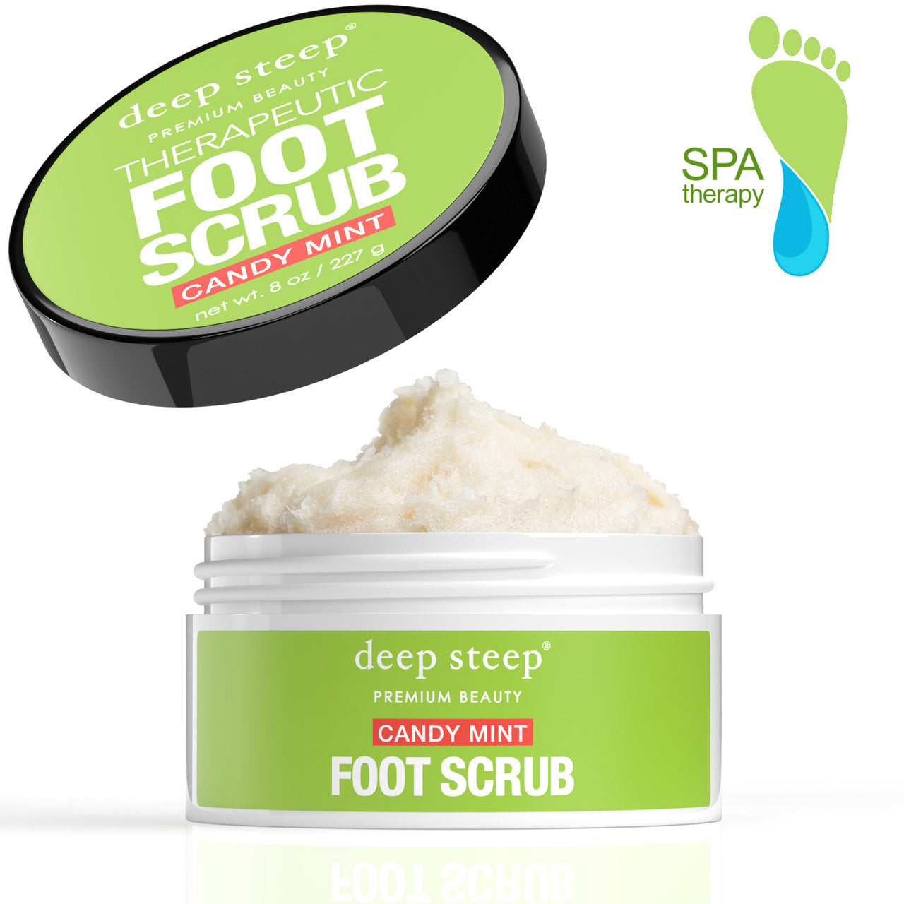 Therapeutic Foot Scrub Candy Mint 8oz - Front
