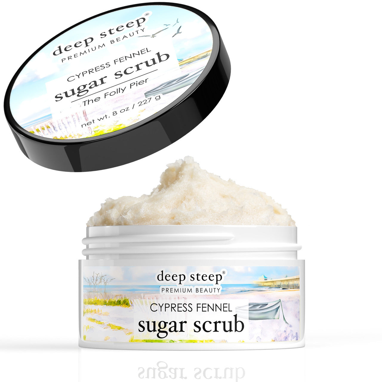 Sugar Scrub Cypress Fennel (The Folly Pier) 8oz - Front